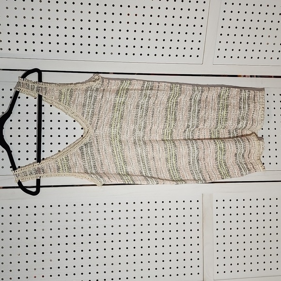 Sam & Lavi Size Large Mini Dress Lightweight Fridge Detail Multi-colored Stripes - Picture 5 of 6